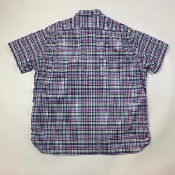 Cremieux Shirt Mens XXL 2XL Pink Blue Mint Cotton Check Button Down Short Sleeve - Picture 7 of 11